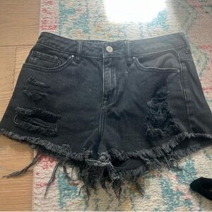 Black Denim Shorts